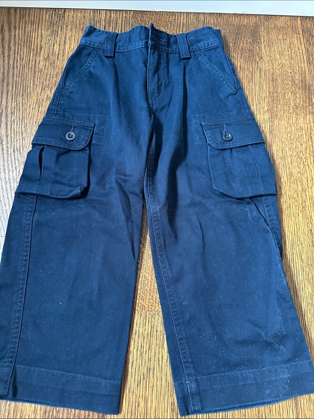 Polo by Ralph Lauren Boys Navy Cargo Pants with Button Flap Pockets